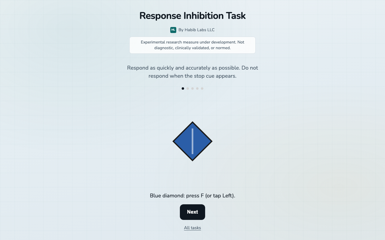 Response Inhibition Signal Gate stimulus example